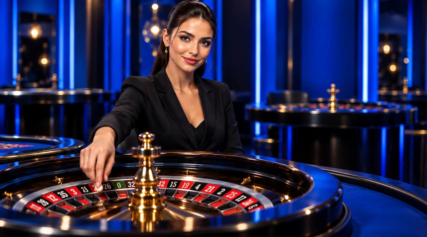 Τραπέζι ρουλέτας με dealer — εικαστικό FS Casino